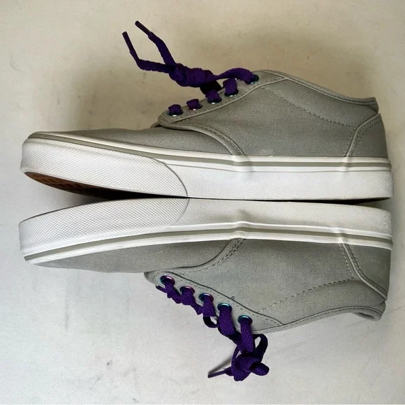 Vans AUTHENTIC Mens Womens Grey Purple Low Top Skateboard Shoes Sz 8 like new - Picture 6 of 12